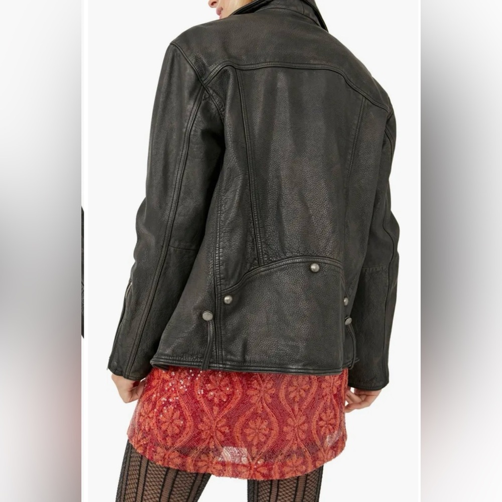 We The Free Jealousy Black Leather Jacket - Picture 3 of 16